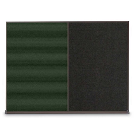 United Visual Products Double Door Radius Corkboard, 60"X36", B UV8004-BRONZE-CORK
